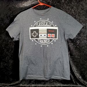 Nintendo NES Classically Trained Controller T Shirt Gray Mens Large